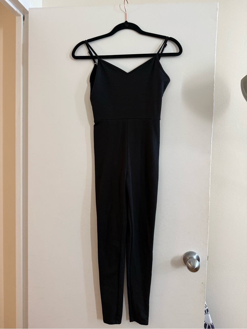 Reformation Black Spaghetti-Strap Jumpsuit